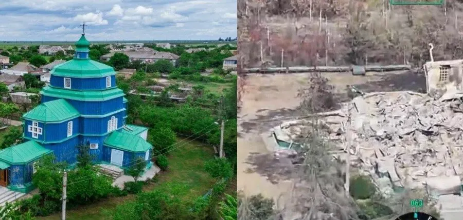 У Бериславі безпілотник знищив дерев’яну церкву 1725 року
