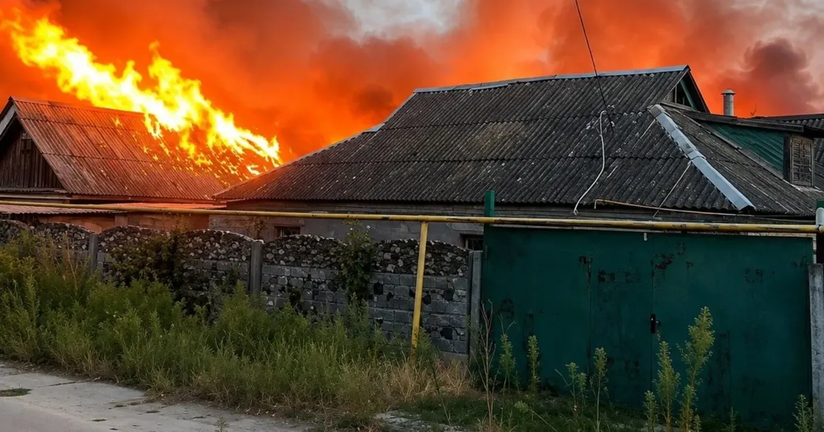 У Херсоні на вулиці Орлова палають будинки: люди гасять самі