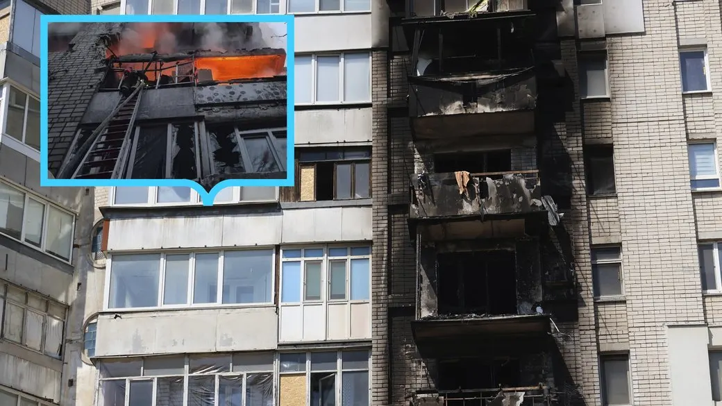 Дрони РФ за півтора місяця підпалили майже 40 багатоповерхівок у Херсоні